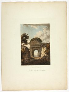 Titus's Arch, plate ten from the Ruins of Rome, published March 1, 1796. Creator: Matthew Dubourg.