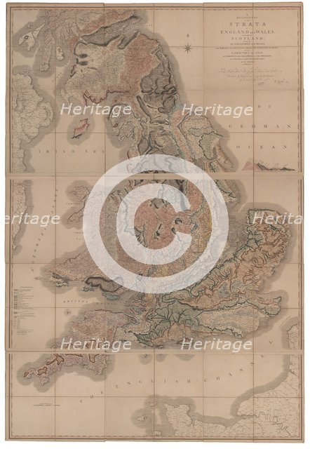Delineation of the Strata of England and Wales with a Part of Scotland (The first geological map of  Artist: Smith, William (1769-1839)
