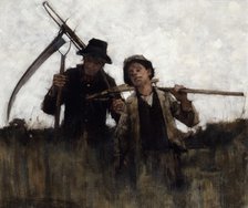 'Farm labourers', (1875-1929?). Artist: Henry Herbert la Thangue