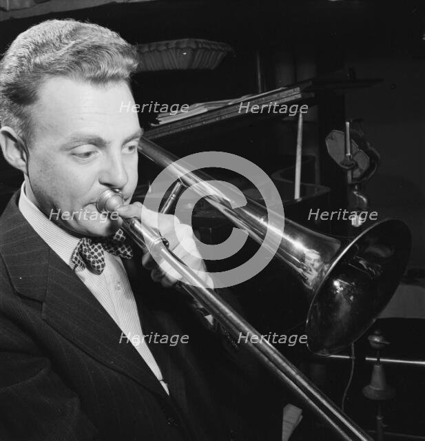 Portrait of Freddie Ohms, Eddie Condon's(?), New York, N.Y., ca. Mar. 1947. Creator: William Paul Gottlieb.