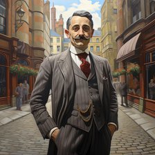 AI IMAGE - Portrait of Agatha Christie's Hercule Poirot, 2023. Creator: Heritage Images.