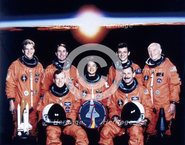 John Glenn and crew, June 1998. Artist: Unknown
