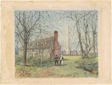 David Burns's Cottage and the Washington Monument, 1892. Creator: Walter Paris.
