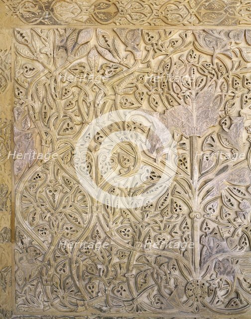 Arabesque panel, Medina Azahara palace-city, Seat of the Caliphate of Cordoba, Spain (2002).  Creator: Unknown.