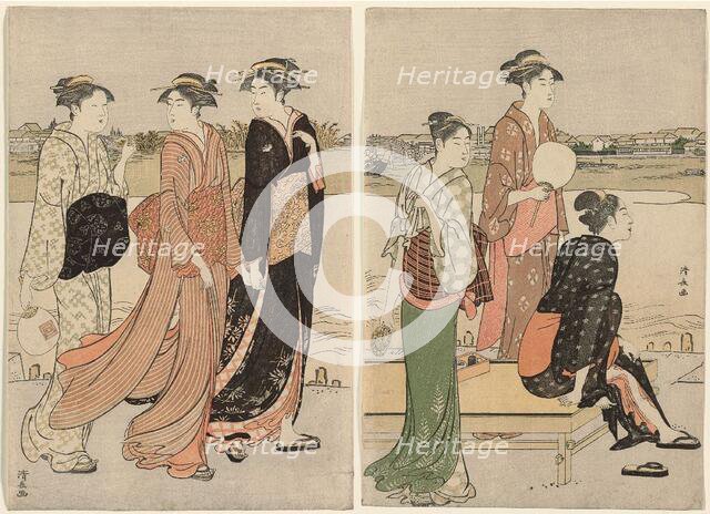 Summer Twilight on the Banks of the Sumida River, c. 1784. Creator: Torii Kiyonaga.