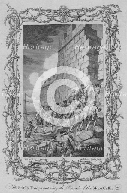 'The British Troops entering the Breach of the Moro Castle', (c1770s).  Creator: Walker.
