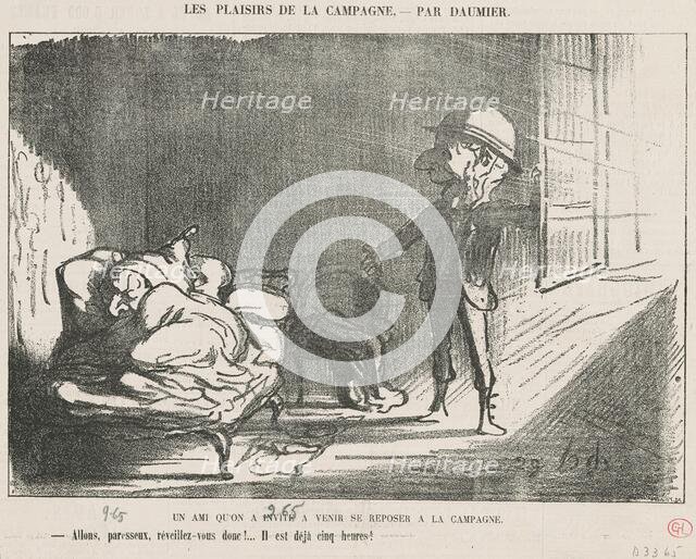 Un ami qu'on a invité ..., 19th century. Creator: Honore Daumier.