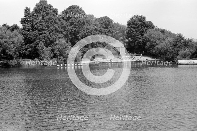 Eton Boys Rowing on the River Thames at Eton, Berkshire, c1945-c1965. Artist: SW Rawlings