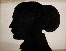 A silhouette of a human head, seen in profile. Creator: Unknown.