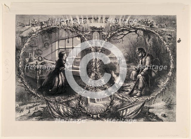 Christmas Eve (published Harper's Weekly, January 3, 1863), 1863 (?). Creator: Thomas Nast.