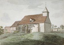 North-west view of Holy Cross church, Greenford, Middlesex, 1798. Artist: Anon