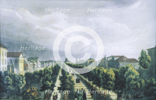 Tverskoy Boulevard in Moscow, 1825.