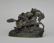 Horse Attacked by a Tiger, model 1837 or before, cast possibly after 1875. Creator: Antoine-Louis Barye.