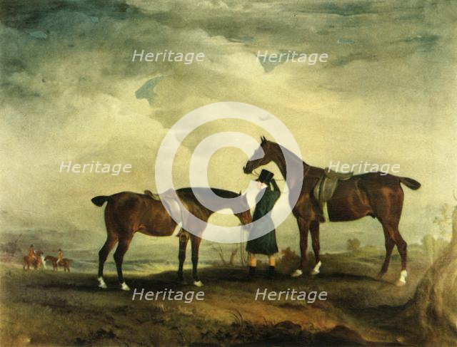 'The Hunter and the Hack: A Typical Cob', early-mid 19th century, (1944).  Creator: John Ferneley.