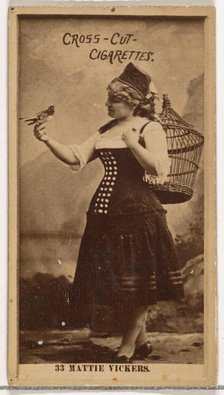 Card Number 33, Miss Mattie Vickers, from the Actors and Actresses series (N145-2) issued..., 1880s. Creator: Unknown.
