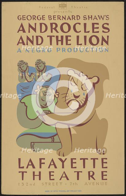 Androcles and the Lion, New York, 1938. Creator: Unknown.