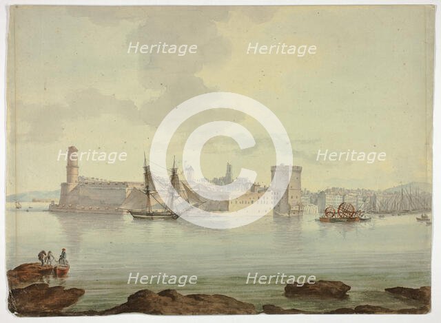 Harbor before Fortified Town, n.d. Creator: William Marlow.