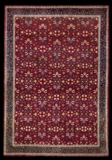 Mughal carpet with floral pattern, late 17th century. Artist: Unknown.