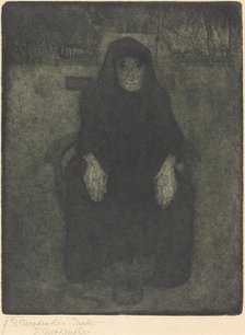 Old Woman, posthumous printing after 1919 by Felsing. Creator: Paula Modersohn-Becker.