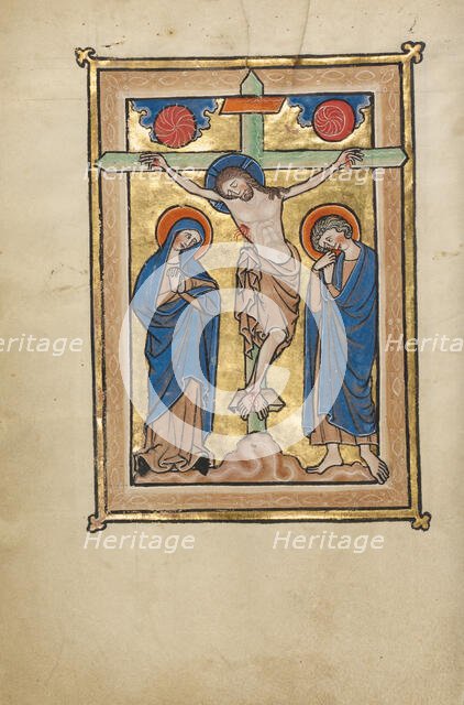 The Crucifixion; Psalter, mid-1200s. Creator: Unknown.