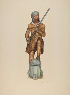 Figurehead: Davy Crockett, 1938. Creator: Ethel Dougan.