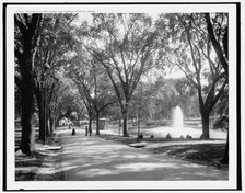Fountain in frog pond, the Common, Boston, Mass., between 1890 and 1899. Creator: Unknown.