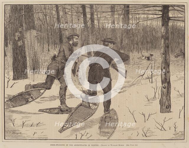 Deer-Stalking in the Adirondacks in Winter, published 1871. Creator: Winslow Homer.