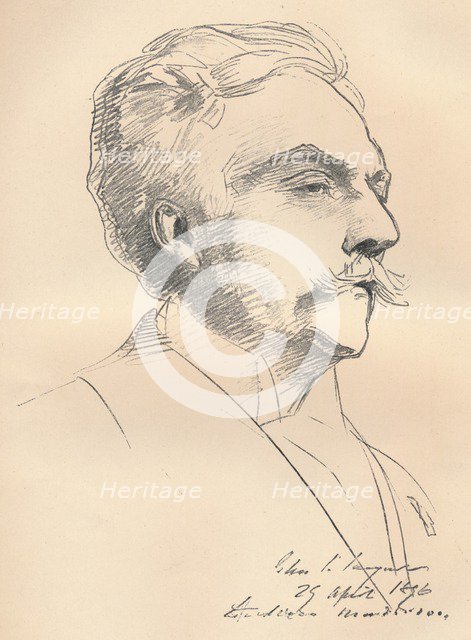 'Portrait-Sketch of M. Gabriel Faure', c1889. Artist: John Singer Sargent.