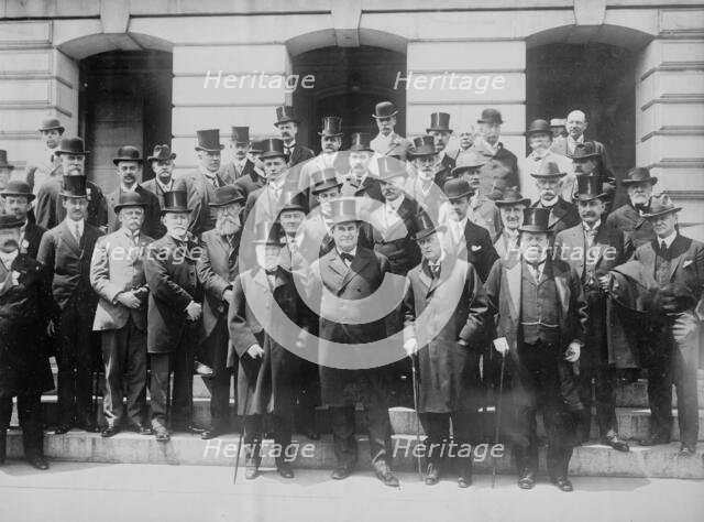 Andrew Carnegie, William Jennings Bryan and others, 1913. Creator: Bain News Service.