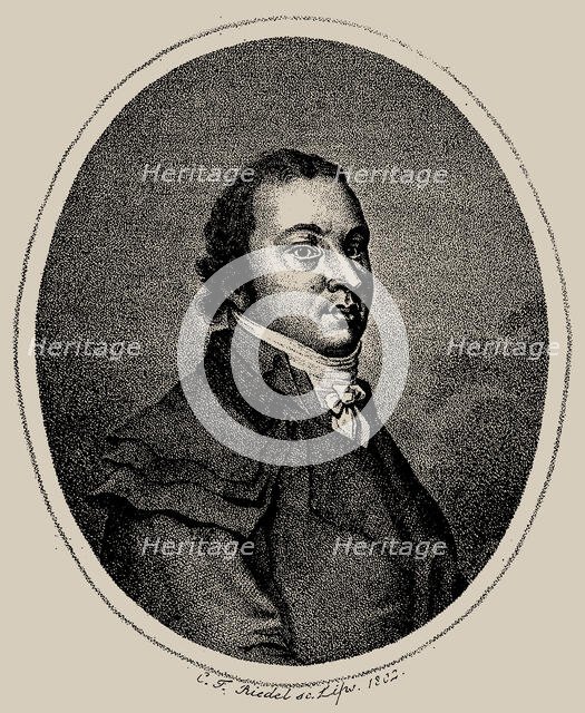 Portrait of the violinist and composer Peter Hänsel (1771-1831), 1802. Creator: Riedel, Carl Traugott (1769-c. 1832).