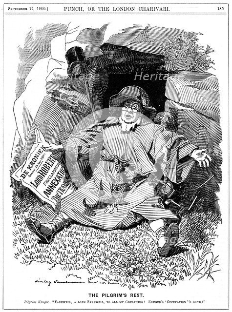 'The Pilgrim's Rest', caricature af Paul Kruger, South African politician, 1900. Artist: Edward Linley Sambourne