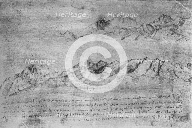 'Studies of Mountain Ranges', c1480 (1945). Artist: Leonardo da Vinci.