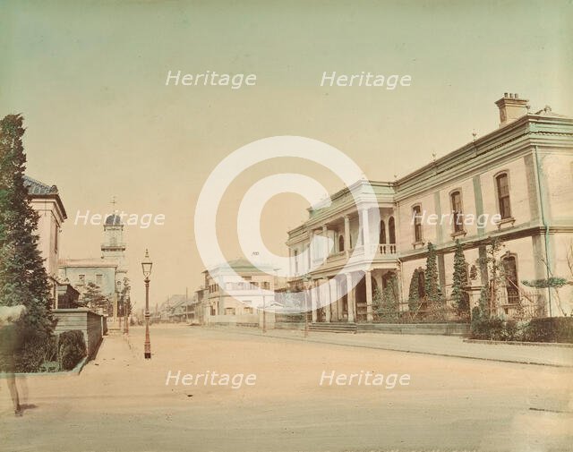 Yokohama, Town Hall, Telegraph Office, Post Office, 1870s. Creator: Unknown.