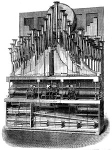 The International Exhibition: the orchestrion, by M. Welte, of Vöhrenbach..., 1862. Creator: Unknown.