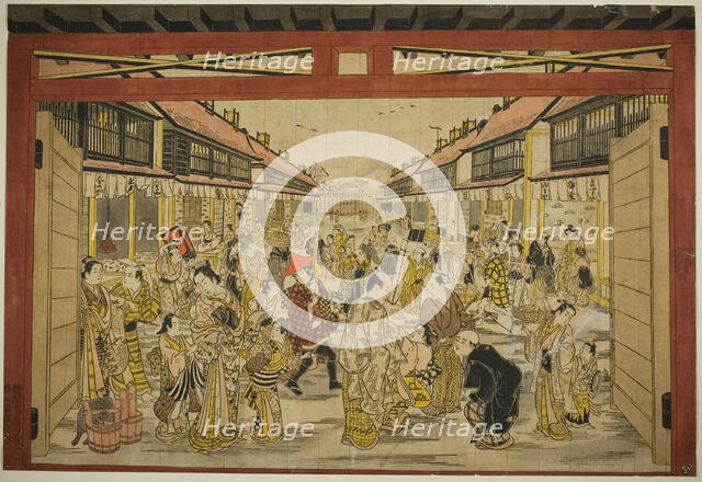 The Main Gate, New Yoshiwara, c. 1745. Creator: Torii Kiyotada.