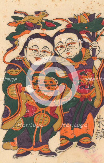One hundred thirty-five woodblock prints including New Year's pictures (nianh..., 19th-20th century. Creator: Unknown.