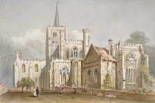 St Albans Cathedral, Hertfordshire, c1830. Artist: Anon