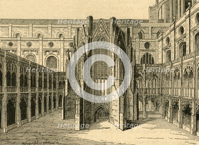 'The Chapter House of Old St. Paul's, from a view by Hollar', (1897). Creator: Unknown.