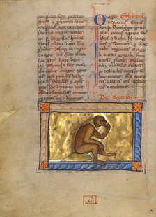 A Monkey; Bestiary, about 1270. Creator: Unknown.