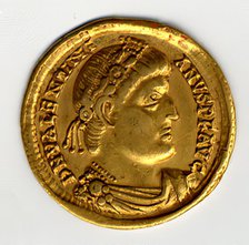 Gold Solidus of Valentinian I (364-75), Byzantine, 364-375. Creator: Unknown.