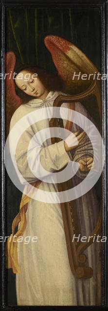 Angel Playing Harp, ca 1559. Creator: Benson, Willem (1521-1574).