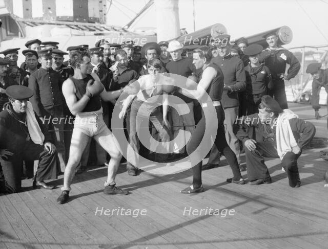 U.S.S. New York, a 10-round bout, anniversary of Santiago, 1899 July 3. Creator: Unknown.
