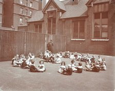 Playground scene, Hugh Myddelton School, Finsbury, London, 1906. Artist: Unknown.