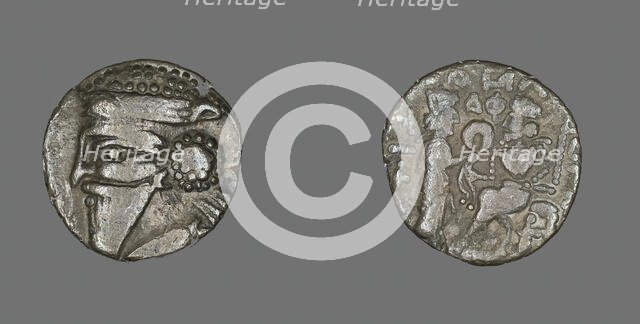 Tetradrachm (Coin) Portraying Bust of King Volagases IV, 192-193. Creator: Unknown.