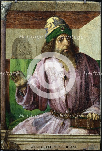 Aristotle, Ancient Greek philosopher and scientist, c1470-c1504. Artist: Pedro Berruguete