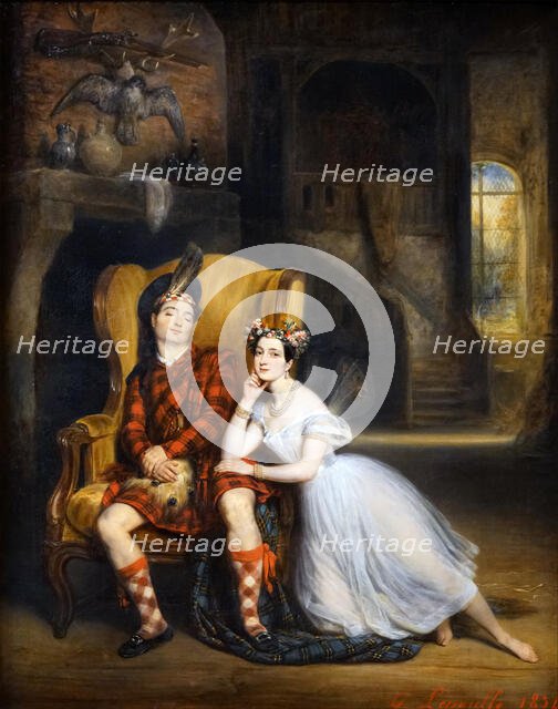 Marie Taglioni and her brother Paul in the ballet "La Sylphide", 1834. Creator: Lépaulle, François-Gabriel (1804-1886).