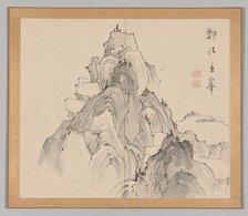 Double Album of Landscape Studies after Ikeno Taiga, Volume 2 (leaf 2), 18th century. Creator: Aoki Shukuya (Japanese, 1789).