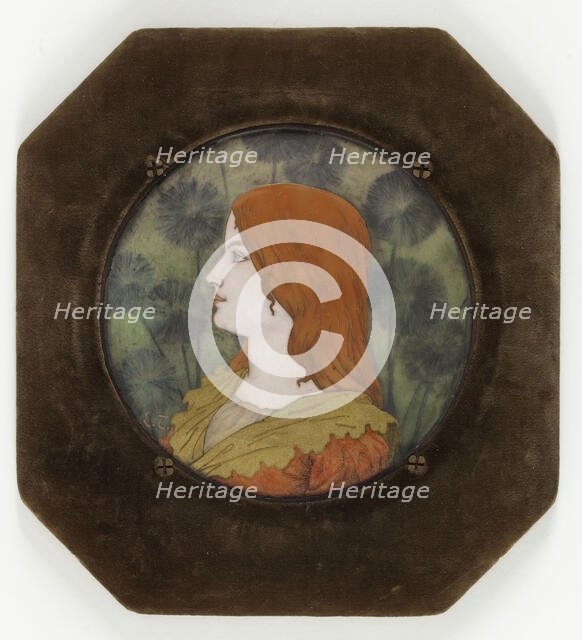 Young woman in profile, before 1895.  Creator: Etienne Tourrette.