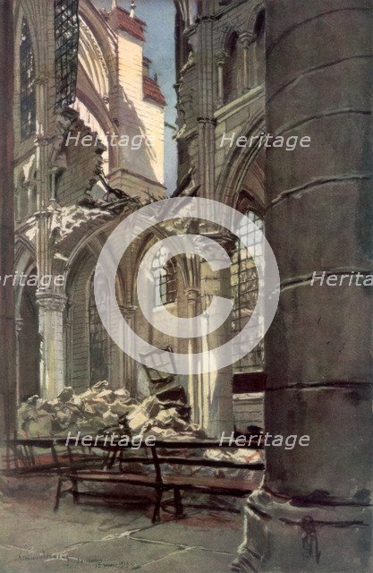 Interior of the Ruins of Saint Jean des Vignes Abbey, Soissons', France, 18 May 1915, (1926).Artist: Francois Flameng