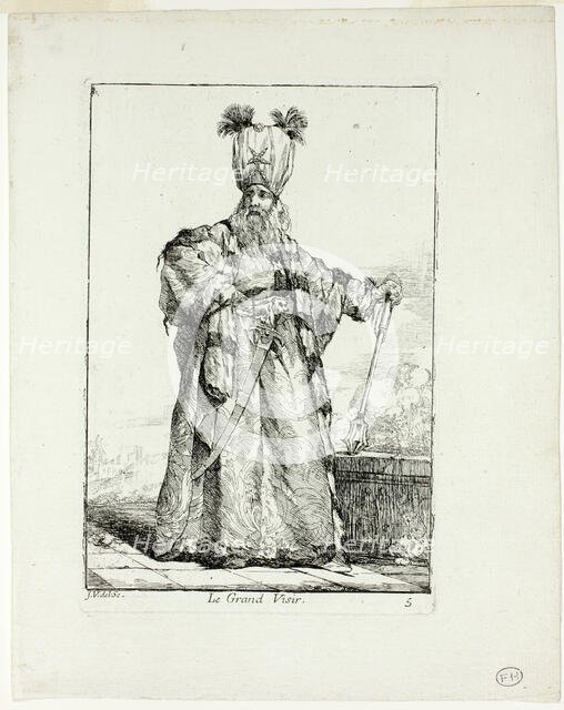 Le Grand Vizir, plate five from Caravanne du Sultan à la Mecque, 1748. Creator: Joseph-Marie Vien the Elder.